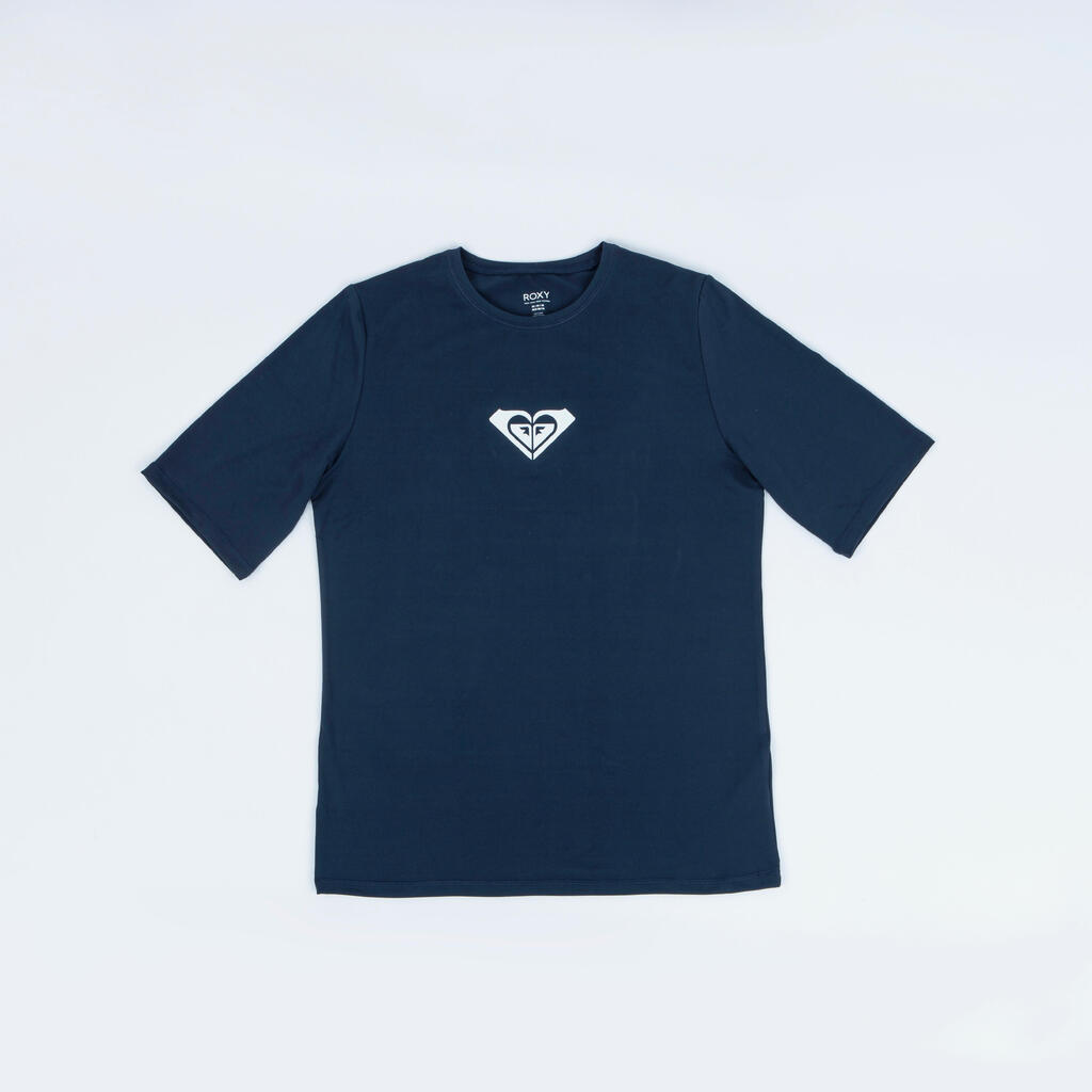 Women's short sleeve UV-protection T-Shirt - Logo indigo blue